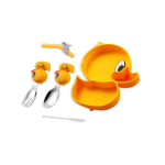 Plato De Silicona Con Cubiertos Patito