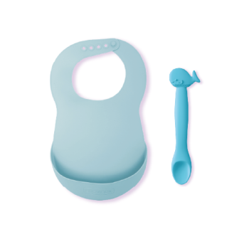 Babero de Silicona + cuchara de silicona - Suavinex